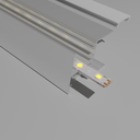 A2ZWORLD Kit Profilo Alluminio Completo Da 2 Metri Per Striscia Led, Doppio Esposizione Per Mensola, Dimensione 28.7*20.2mm, Larghezza Interna 10mm, 202g/m, Copertura Opale, Tappi Chiusura e Clip Fissaggio Incluso