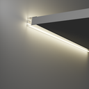 A2ZWORLD Kit Profilo Alluminio Completo Da 2 Metri Per Striscia Led, Doppio Esposizione Per Mensola, Dimensione 28.7*20.2mm, Larghezza Interna 10mm, 202g/m, Copertura Opale, Tappi Chiusura e Clip Fissaggio Incluso