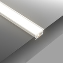 A2ZWORLD Kit Profilo Alluminio Completo Da 2 Metri Per Striscia Led, Larga Da Incasso, Dimensione 27.1*11.3mm, Larghezza Interna 12mm, 224g/m, Copertura Opale, Tappi Chiusura e Clip Fissaggio Incluso