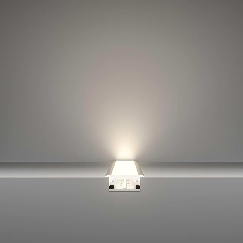 A2ZWORLD Kit Profilo Alluminio Completo Da 2 Metri Per Striscia Led, Larga Da Incasso, Dimensione 27.1*11.3mm, Larghezza Interna 12mm, 224g/m, Copertura Opale, Tappi Chiusura e Clip Fissaggio Incluso