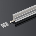 A2ZWORLD Kit Profilo Alluminio Completo Da 2 Metri Per Striscia Led, Larga e Alta Da Incasso, Dimensione 21.3*25.6mm, Larghezza Interna 12mm, 317g/m, Copertura Opale, Tappi Chiusura e Clip Fissaggio Incluso