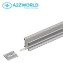 Kit Profilo Alluminio Completo Da 2 Metri Per Striscia Led, Larga e Alta Da Incasso, Dimensione 21.3*25.6mm, Larghezza Interna 12mm, 317g/m, Copertura Opale, Tappi Chiusura e Clip Fissaggio Incluso