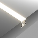 A2ZWORLD Kit Profilo Alluminio Completo Da 2 Metri Per Striscia Led, Larga e Alta Da Incasso, Dimensione 21.3*25.6mm, Larghezza Interna 12mm, 317g/m, Copertura Opale, Tappi Chiusura e Clip Fissaggio Incluso