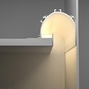 A2ZWORLD Kit Profilo Alluminio Completo Da 2 Metri Per Striscia Led, Da Cartongesso Illuminazione Indiritta, Dimensione 95.5*70.1mm, Larghezza Interna 20mm, 1333g/m, Copertura Opale, Tappi Chiusura e Clip Fissaggio Incluso