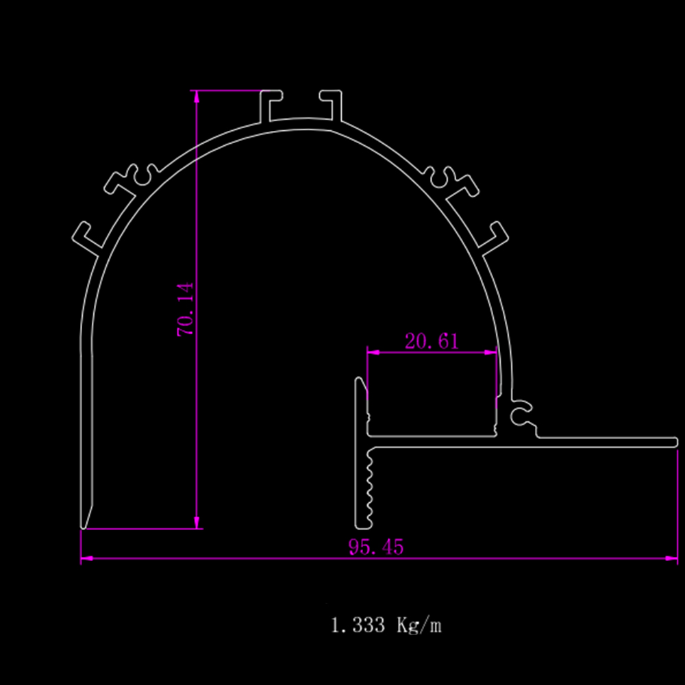 A2ZWORLD Kit Profilo Alluminio Completo Da 2 Metri Per Striscia Led, Da Cartongesso Illuminazione Indiritta, Dimensione 95.5*70.1mm, Larghezza Interna 20mm, 1333g/m, Copertura Opale, Tappi Chiusura e Clip Fissaggio Incluso