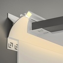 A2ZWORLD Kit Profilo Alluminio Completo Da 2 Metri Per Striscia Led, Da Cartongesso Illuminazione Indiritta, Dimensione 77.9*70.3mm, Larghezza Interna 10.5mm, 675g/m, Copertura Opale, Tappi Chiusura e Clip Fissaggio Incluso