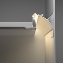 A2ZWORLD Kit Profilo Alluminio Completo Da 2 Metri Per Striscia Led, Da Cartongesso Illuminazione Indiritta, Dimensione 77.9*70.3mm, Larghezza Interna 10.5mm, 675g/m, Copertura Opale, Tappi Chiusura e Clip Fissaggio Incluso