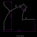 A2ZWORLD Kit Profilo Alluminio Completo Da 2 Metri Per Striscia Led, Da Cartongesso Illuminazione Indiritta, Dimensione 77.9*70.3mm, Larghezza Interna 10.5mm, 675g/m, Copertura Opale, Tappi Chiusura e Clip Fissaggio Incluso