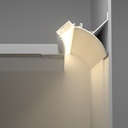 A2ZWORLD Kit Profilo Alluminio Completo Da 2 Metri Per Striscia Led, Da Cartongesso Illuminazione Indiritta, Dimensione 90*57.7mm, Larghezza Interna 20mm, 811g/m, Copertura Opale, Tappi Chiusura e Clip Fissaggio Incluso