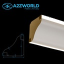 Kit Profilo Alluminio Completo Da 2 Metri Per Striscia Led, Angolare Doppio Illuminazione (2 Pezzi), Dimensione 69.1*69.1mm, Larghezza Interna 9.6mm, 832g/m, Copertura Opale, Tappi Chiusura e Clip Fissaggio Incluso