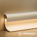 Kit Profilo Alluminio Completo Da 2 Metri Per Striscia Led, Angolare Per Battiscopa e Soffitto (2 Pezzi), Dimensione 36.4*60.2mm, Larghezza Interna 9.6mm, 676g/m, Copertura Opale, Tappi Chiusura e Clip Fissaggio Incluso, BAV23180
