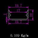 A2ZWORLD Kit Profilo Alluminio Completo Da 2 Metri Per Striscia Led, Larga Standard, Dimensione 19.7*10mm, Larghezza Interna 17mm, 109g/m, Copertura Opale, Tappi Chiusura e Clip Fissaggio Incluso
