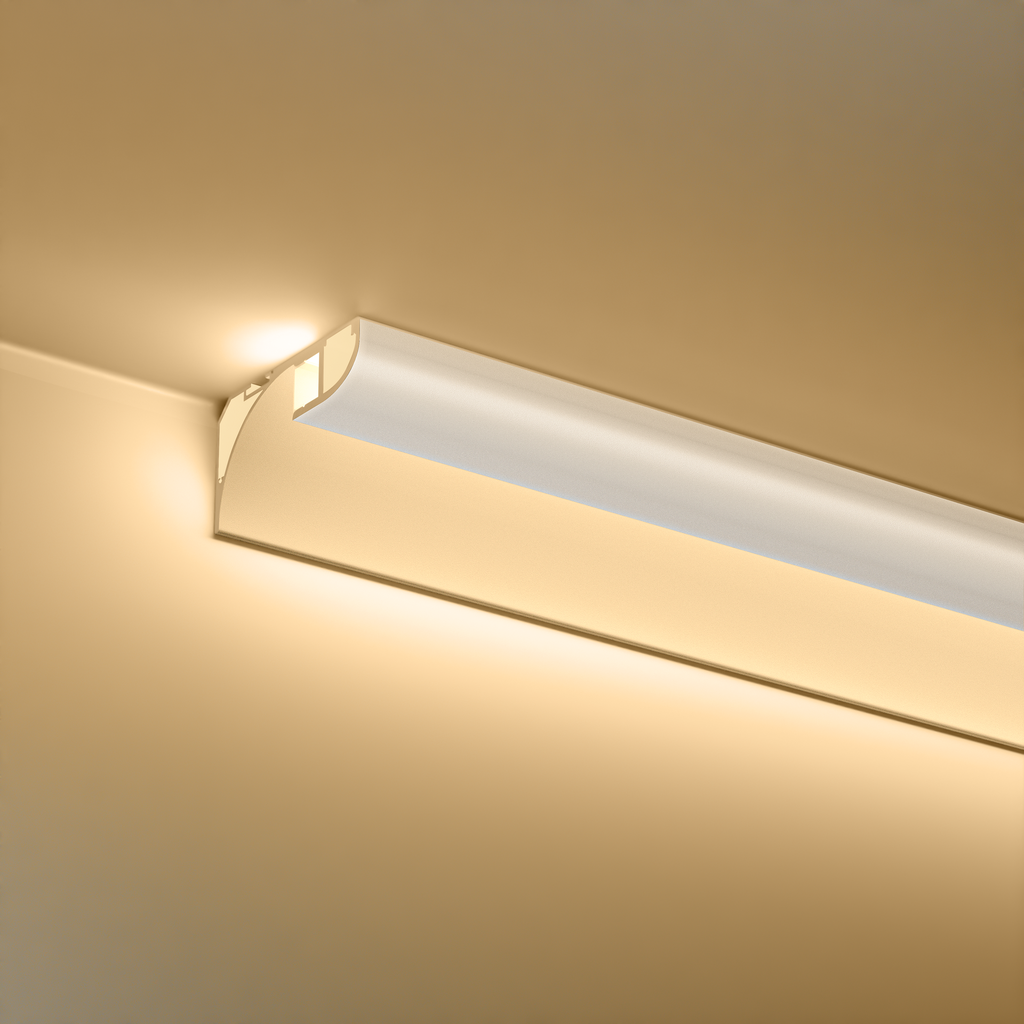 A2ZWORLD Kit Profilo Alluminio Completo Da 2 Metri Per Striscia Led, Angolare Per Battiscopa e Soffitto (2 Pezzi), Dimensione 36.4*60.2mm, Larghezza Interna 9.6mm, 676g/m, Copertura Opale, Tappi Chiusura e Clip Fissaggio Incluso