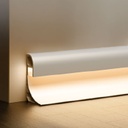 A2ZWORLD Kit Profilo Alluminio Completo Da 2 Metri Per Striscia Led, Angolare Per Battiscopa e Soffitto (2 Pezzi), Dimensione 36.4*60.2mm, Larghezza Interna 9.6mm, 676g/m, Copertura Opale, Tappi Chiusura e Clip Fissaggio Incluso