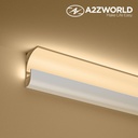 Kit Profilo Alluminio Completo Da 2 Metri Per Striscia Led, Angolare Per Battiscopa e Soffitto (2 Pezzi), Dimensione 36.4*60.2mm, Larghezza Interna 9.6mm, 676g/m, Copertura Opale, Tappi Chiusura e Clip Fissaggio Incluso, BAV23180