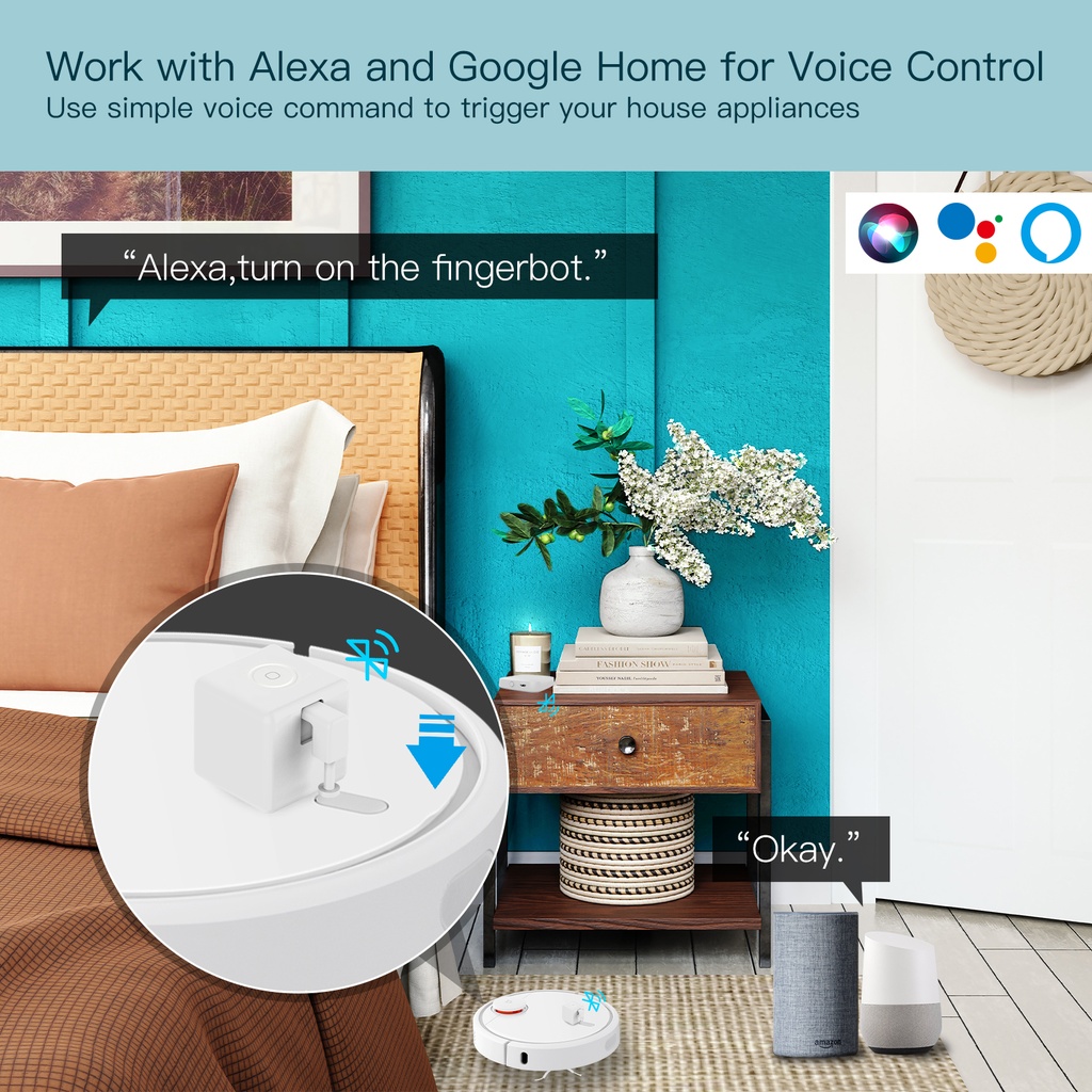 MeanWell Fingerbot Smart Switch Toggle Pulsante Pusher Bluetooth BLE Bluetooth BLE Mesh TUYA, Smart Life 5V IP20