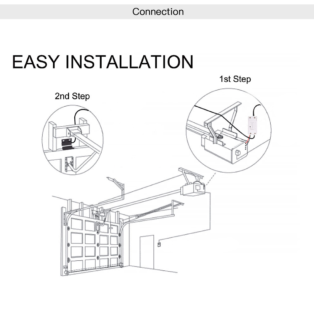 MeanWell Kit Smart WIFI Garage Opener Apri Saracinesca Serrande Cancello WIFI 2.4G TUYA, Smart Life AC 100-250V 50/60HZ IP20