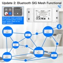 MeanWell Interruttore Smart Bluetooth BLE 10A Bluetooth BLE Mesh TUYA, Smart Life 10A AC 90-250V 50/60HZ 2200W IP20