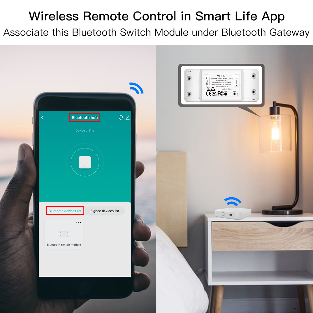 MeanWell Interruttore Smart Bluetooth BLE 10A Bluetooth BLE Mesh TUYA, Smart Life 10A AC 90-250V 50/60HZ 2200W IP20
