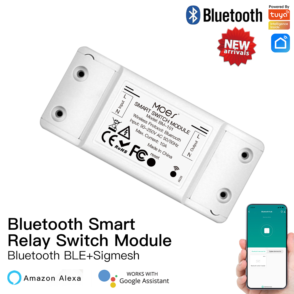 Interruttore Smart Bluetooth BLE 10A Bluetooth BLE Mesh TUYA, Smart Life 10A AC 90-250V 50/60HZ 2200W IP20