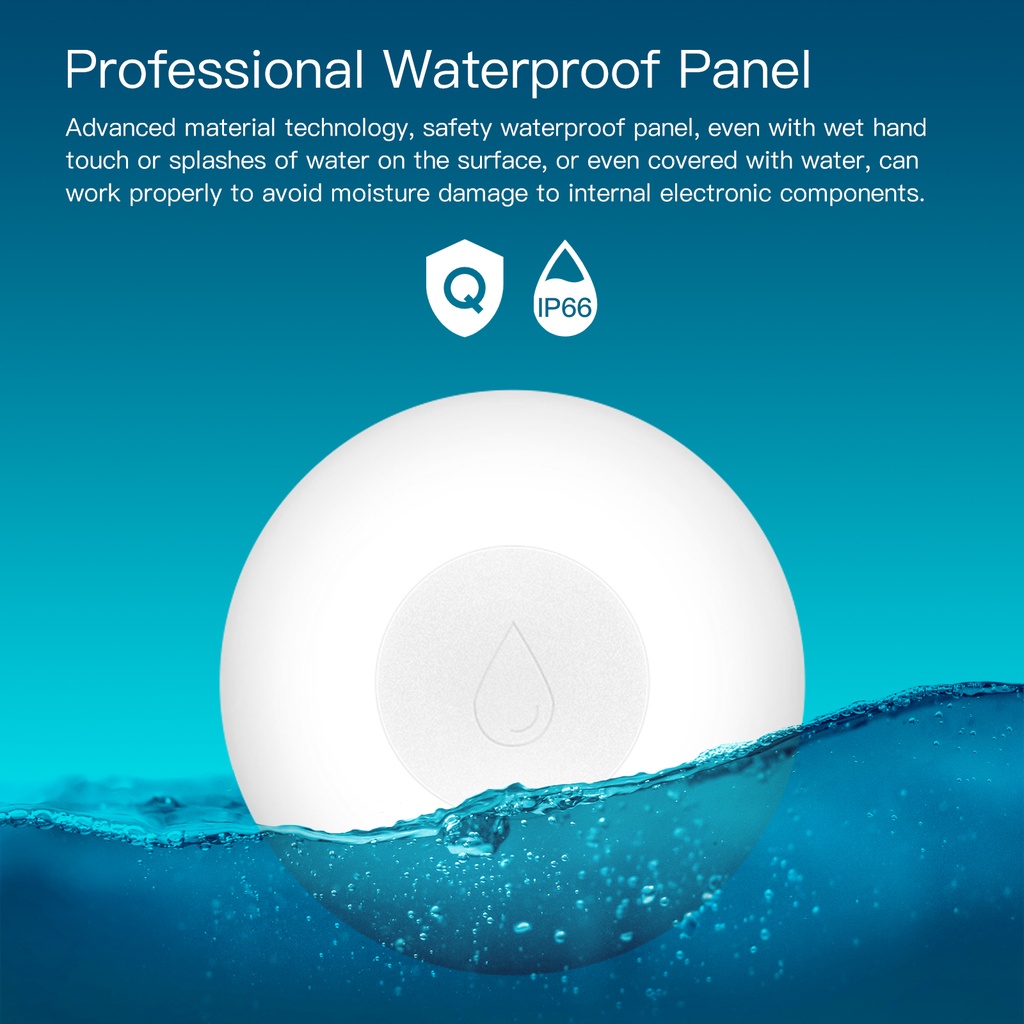 MeanWell Sensore Perdita Acqua Rilevatore di Allagamento ZigBee Protocollo ZigBee 3.0 TUYA, Smart Life CR2032 IP20