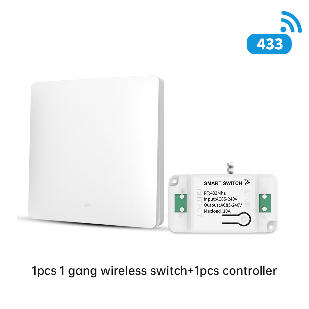 MeanWell Interruttore RF Wireless Telecomando Senza Batteria 1 Tasto RF 433MHz Generatore Corrente Automatico 1 Tasto Quadrato Per Scatola 502 IP20 Bianco