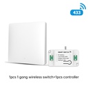 MeanWell Interruttore RF Wireless Telecomando Senza Batteria 1 Tasto RF 433MHz Generatore Corrente Automatico 1 Tasto Quadrato Per Scatola 502 IP20 Bianco
