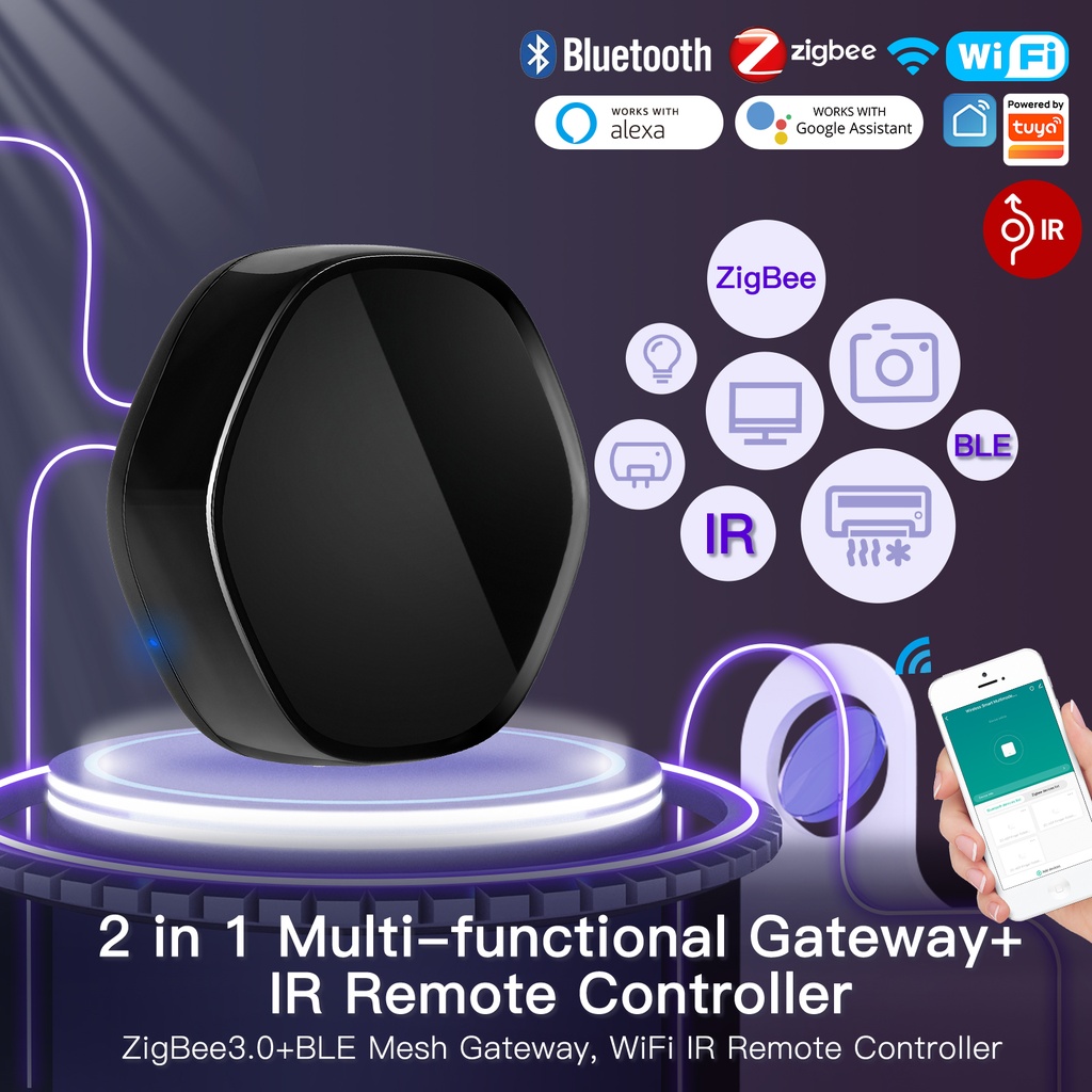 MeanWell Gateway ZigBee Bluetooth BLE Mesh IR Infrarossi ZigBee 3.0,Bluetooth BLE Mesh,IR TUYA, Smart Life 1A 5V IP20