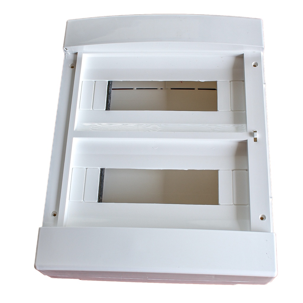 MeanWell centralino da parete senza portello 24 moduli, grigio RAL 7035, 250x340x95 mm, IP40, ideale per installazioni elettriche interne