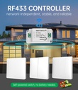 MeanWell Centralina Ricevitore Wireless Installazione Interruttore Senza Cavi 10A RF 433MHz AC 85V-240V IP20 Bianco