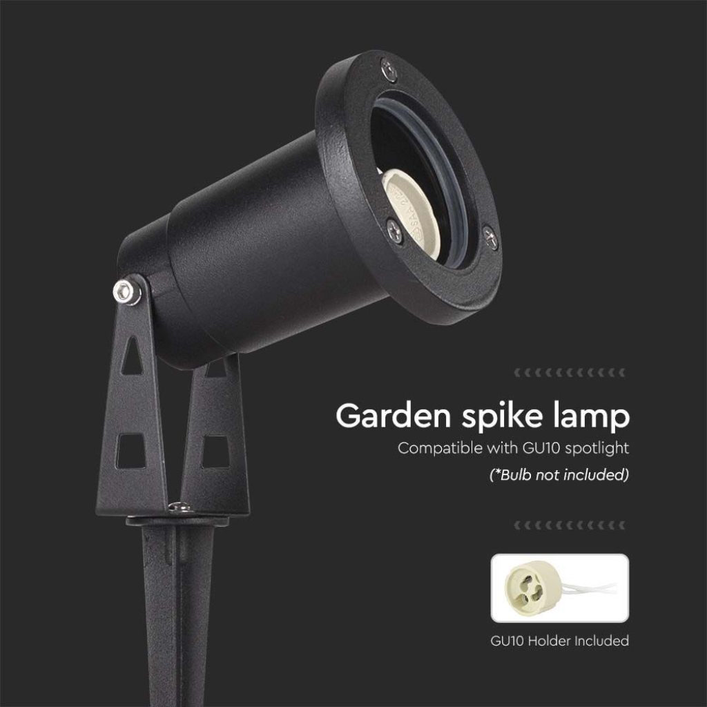 Picchetto in Alluminio con Portalampada GU10 Orientabile 88*75*245mm Colore Nero IP65