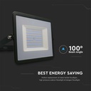 Faro Led Flood Light 100W 8700lm IP65 Slim 261X217X32mm Carcassa Nera Luce 4000K SKU-215965