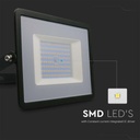Faro Led Flood Light 100W 8700lm IP65 Slim 261X217X32mm Carcassa Nera Luce 4000K SKU-215965