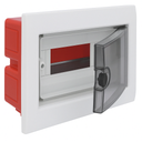 MeanWell centralino da incasso 8 moduli con portello fumé e telaio estraibile, bianco, 240x195x80 mm, ideale per installazioni elettriche domestiche e professionali, 40 CD