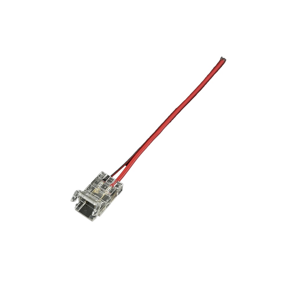10 Pezzi Connettore Trasparente Invisibile 8mm 2 PIN Per Chiudere 2 Striscie Led Smd COB con Passo da 8mm Senza Saldare