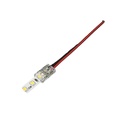 10 Pezzi Connettore Trasparente Invisibile 8mm 2 PIN Per Chiudere 2 Striscie Led Smd COB con Passo da 8mm Senza Saldare