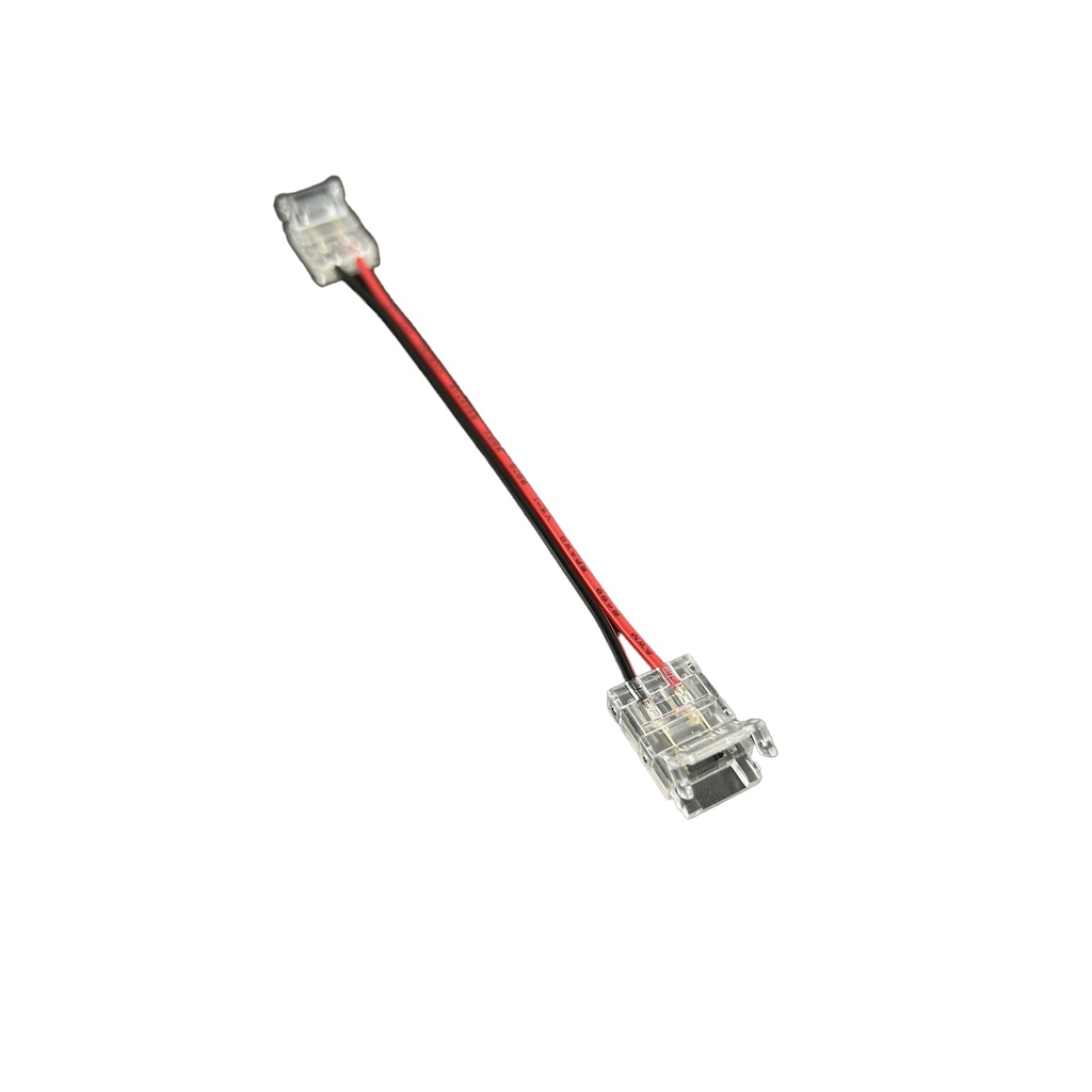10 Pezzi Connettore Trasparente Invisibile 8mm 2 PIN Per Collegare 2 Striscie Led Smd COB con Passo da 8mm Senza Saldare
