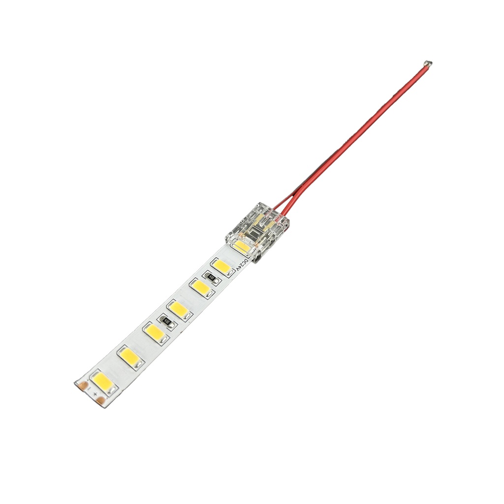 10 Pezzi Connettore Trasparente Invisibile 10mm 2 PIN Per Chiudere 2 Striscie Led Smd COB con Passo da 10mm Senza Saldare