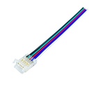 10 Pezzi Connettore Trasparente Invisibile 10mm RGB 4 PIN Per Chiudere 2 Striscie Led Smd COB RGB con Passo da 10mm Senza Saldare