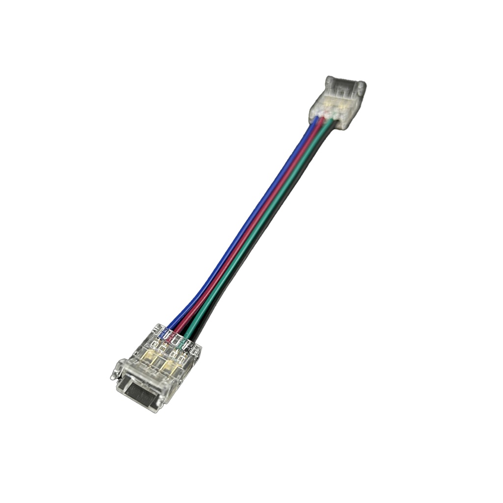 10 Pezzi Connettore Trasparente Invisibile 10mm RGB 4 PIN Per Collegare 2 Striscie Led Smd COB RGB con Passo da 10mm Senza Saldare