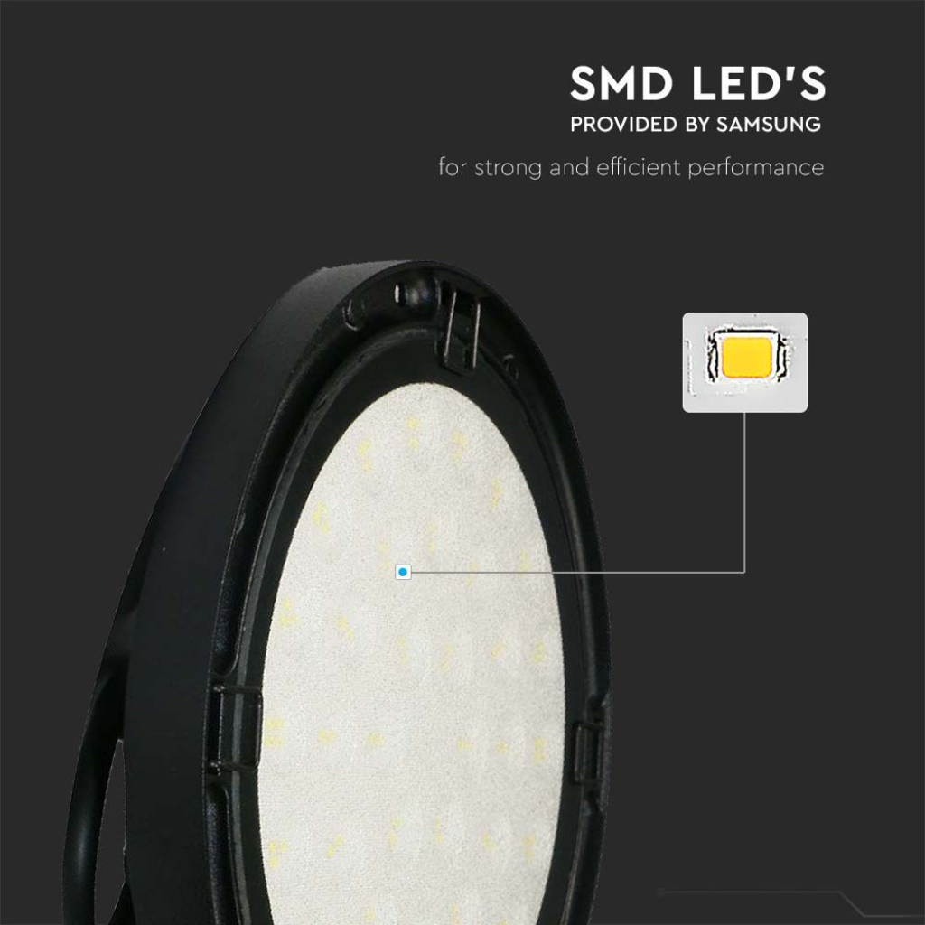 Campana Industriale LED SMD 200W 120LM/W UFO Colore Nero 110° 4000K IP65 SKU-7812 