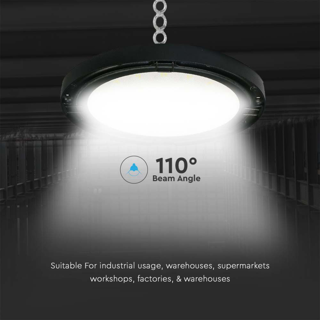 Campana Industriale LED SMD 200W 120LM/W UFO Colore Nero 110° 4000K IP65 SKU-7812 