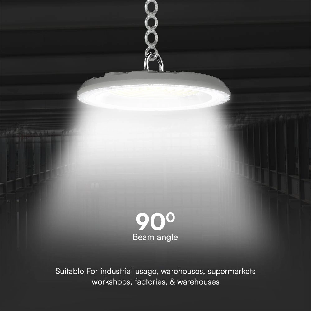 Campana Industriale LED SMD 100W UFO Colore Grigio 90° Interruttore CCT 3000K-6500K IP65 SKU-23622