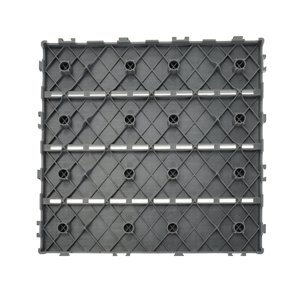 10 Pezzi Piastrelle Plastica da Giardino, 30X30X2cm, Pavimento Esterno In WPC, Colore Grigio, Totale 0.9 m²