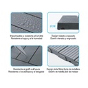 10 Pezzi Piastrelle Plastica da Giardino, 30X30X2cm, Pavimento Esterno In WPC, Colore Grigio, Totale 0.9 m²