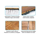 10 Pezzi Piastrelle Plastica da Giardino, 30X30X2.3cm, Pavimento Esterno In Legno Carbonizzato, Colore Legno Chiaro Da 4 Listelli, Totale 0.9 m²
