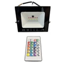 Faro Led Flood Slim RGB Con Telecomando 20W 680 Lumen RGB  AC 220V 50Hz Nero IP65