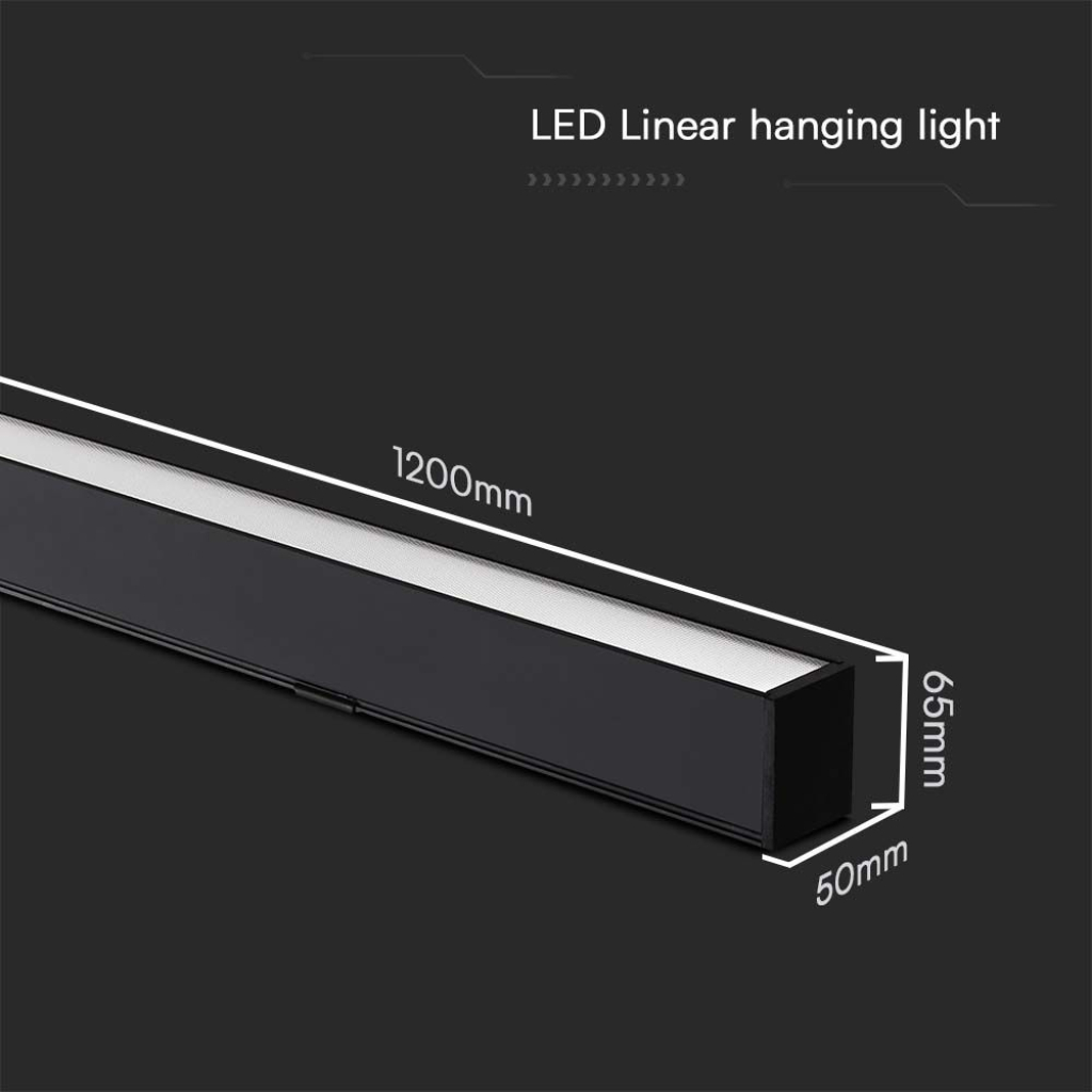 PRO Plafoniera LED Chip Samsung a Sospensione 40W Lineare Colore Nero 120cm 3in1 Colore della Luce SKU 10468