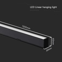 PRO Plafoniera LED Chip Samsung a Sospensione 40W Lineare Colore Nero 120cm 3in1 Colore della Luce SKU 10468