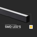 PRO Plafoniera LED Chip Samsung a Sospensione 40W Lineare Colore Nero 120cm 3in1 Colore della Luce SKU 10468